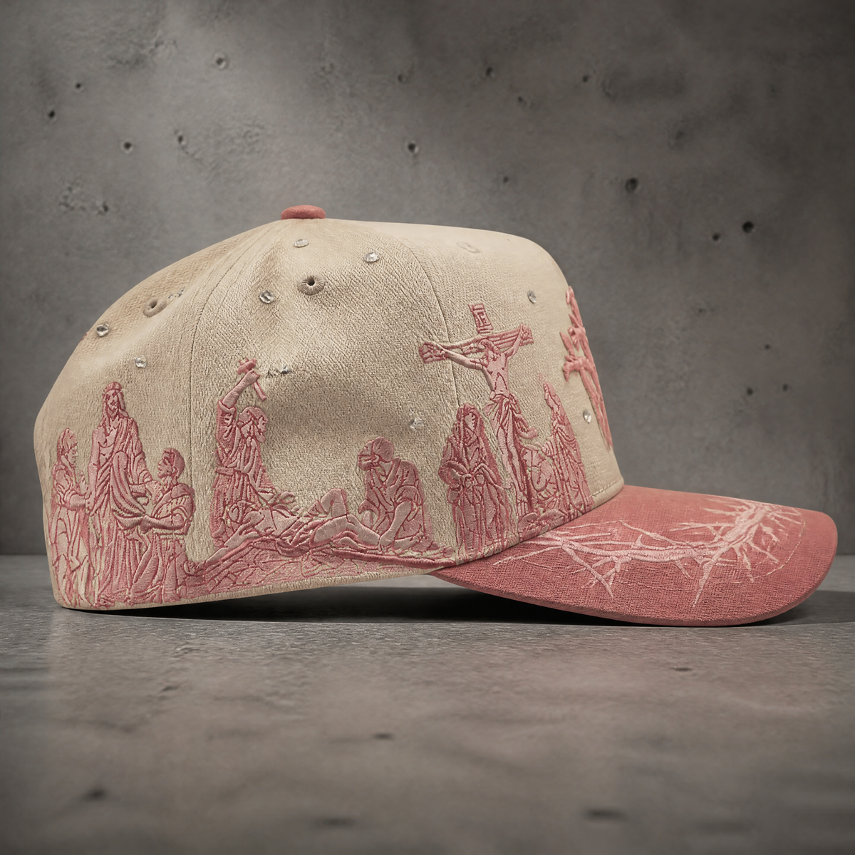 Godlygrind Triple Cross Embroidered Hat - Pink - view 4