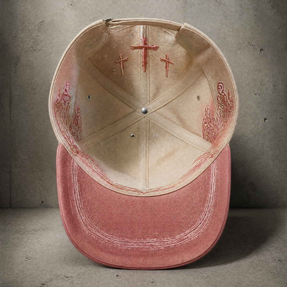 Godlygrind Triple Cross Embroidered Hat - Pink - view 5