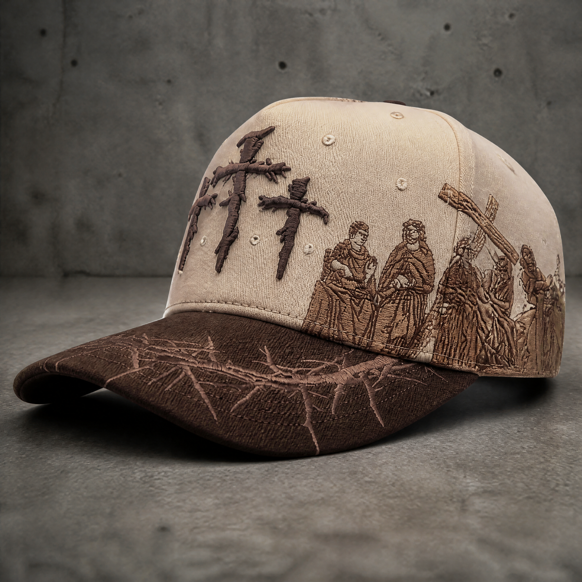 Godlygrind Triple Cross Embroidered Hat - Brown - view 2