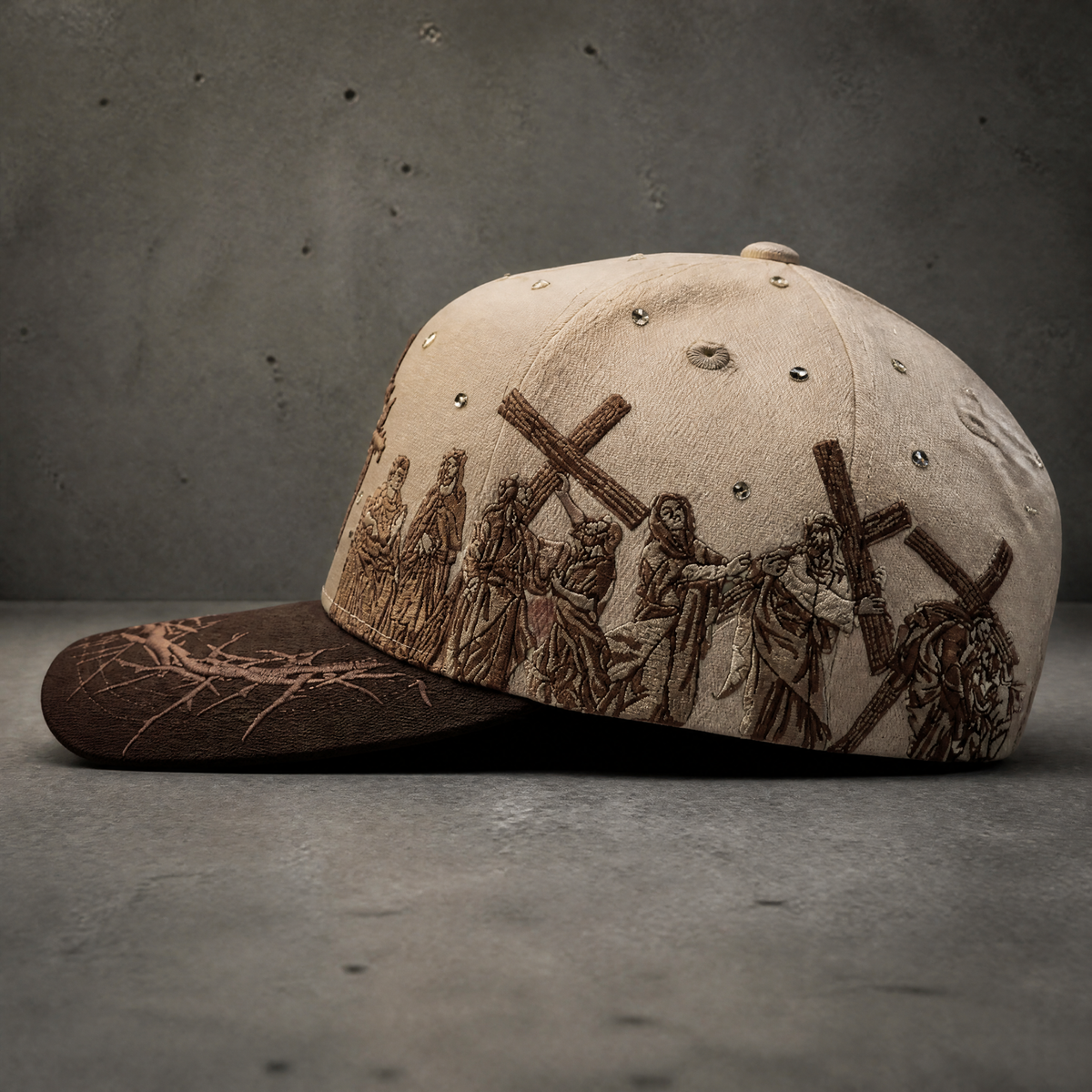 Godlygrind Triple Cross Embroidered Hat - Brown - view 3