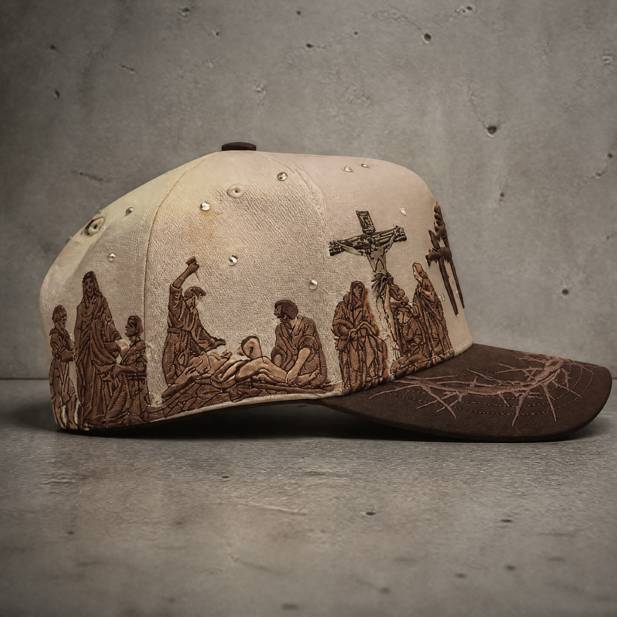 Godlygrind Triple Cross Embroidered Hat - Brown - view 4