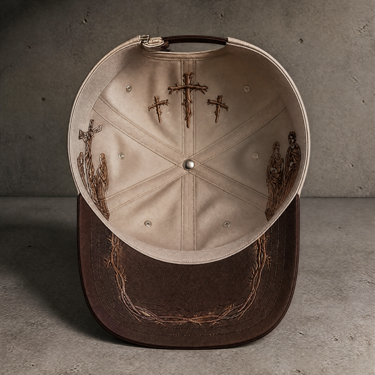 Godlygrind Triple Cross Embroidered Hat - Brown - view 5