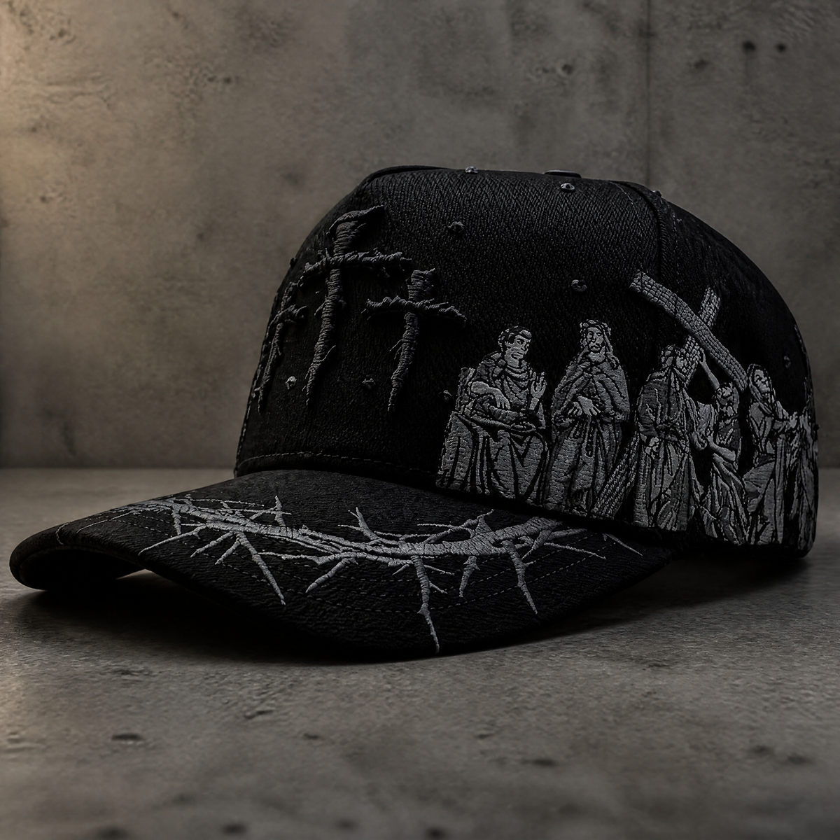 Godlygrind Triple Cross Embroidered Hat - Black - view 2