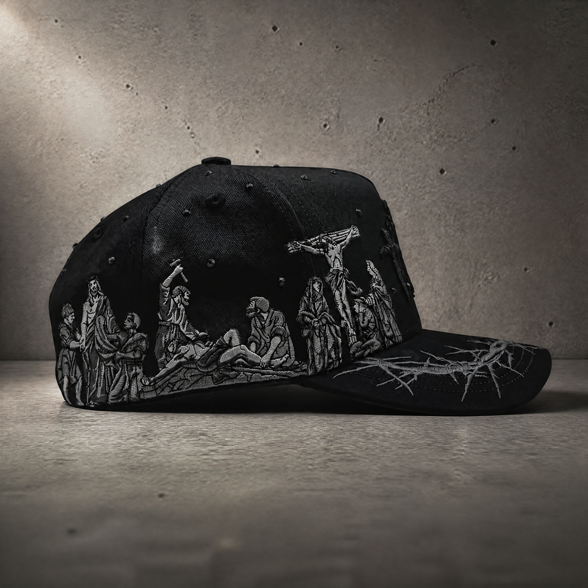 Godlygrind Triple Cross Embroidered Hat - Black - view 4