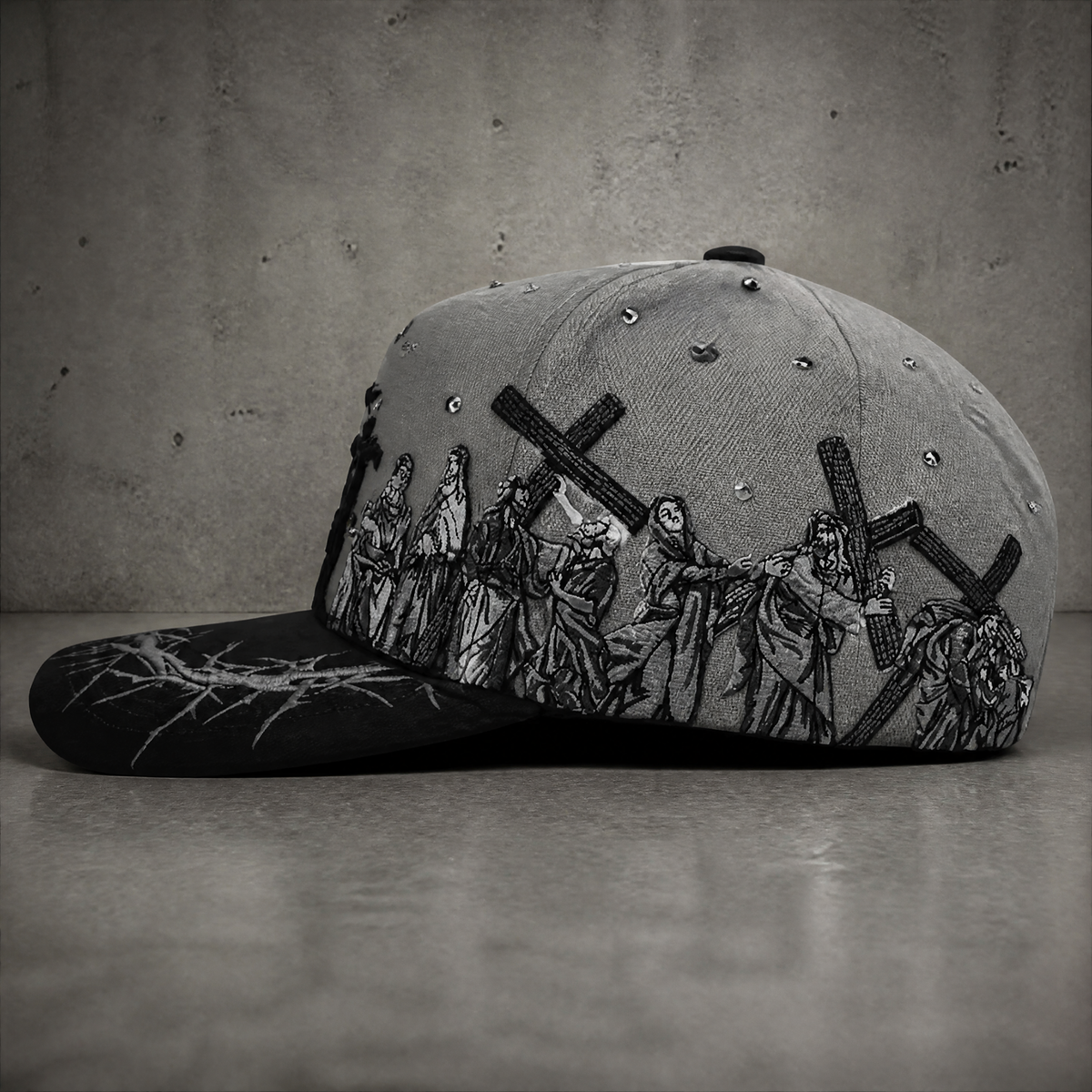 Godlygrind Triple Cross Embroidered Hat - Gray - view 3
