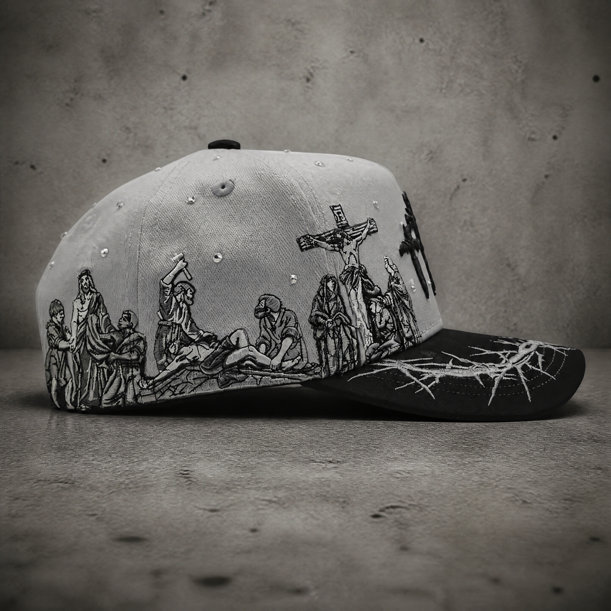 Godlygrind Triple Cross Embroidered Hat - Gray - view 4