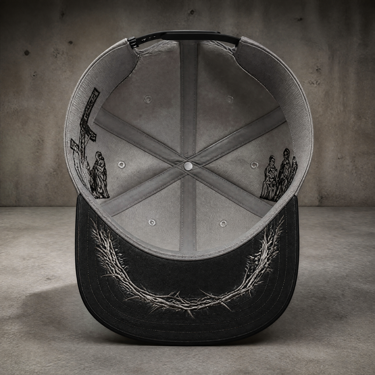 Godlygrind Triple Cross Embroidered Hat - Gray - view 6