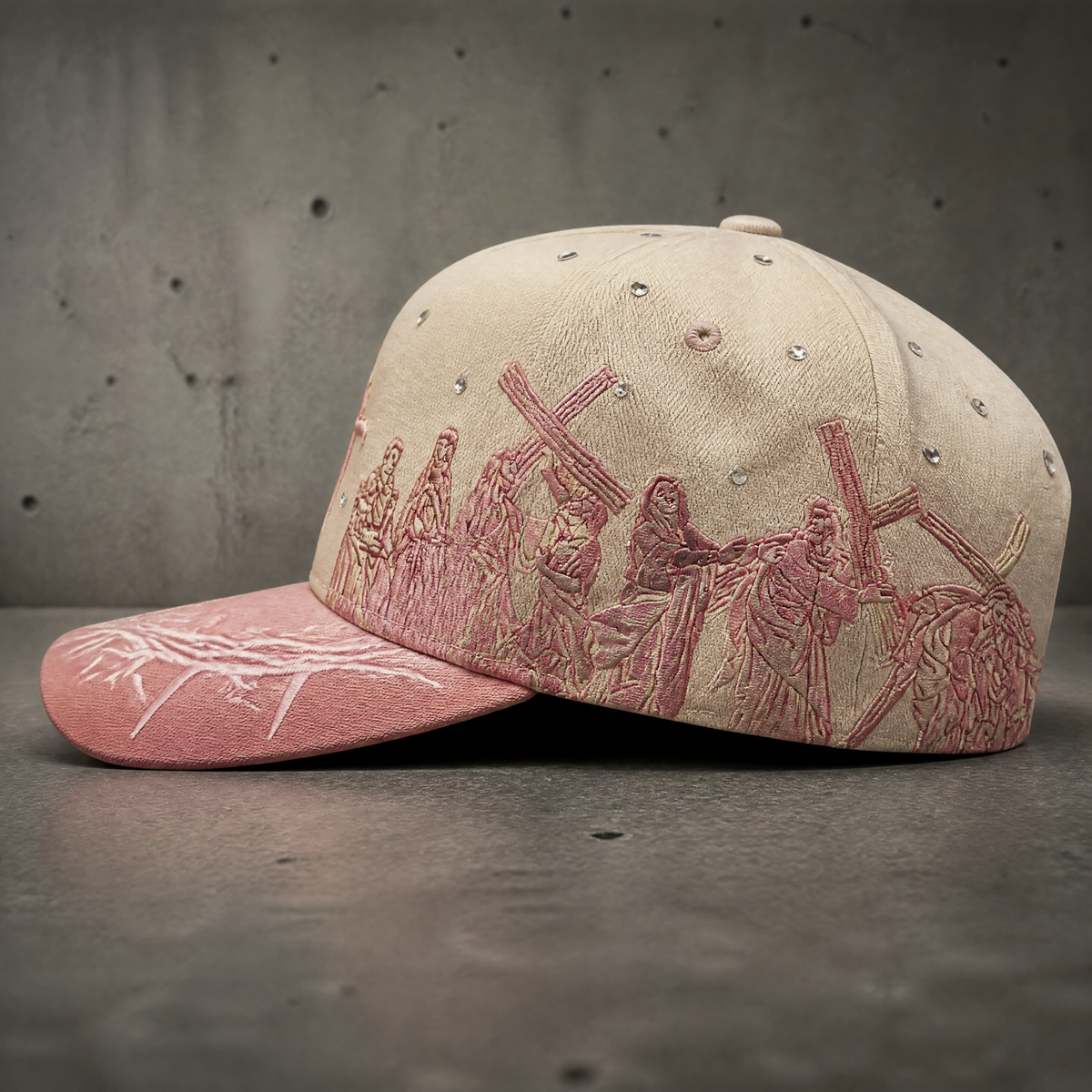 Godlygrind Triple Cross Embroidered Hat - Pink - view 3