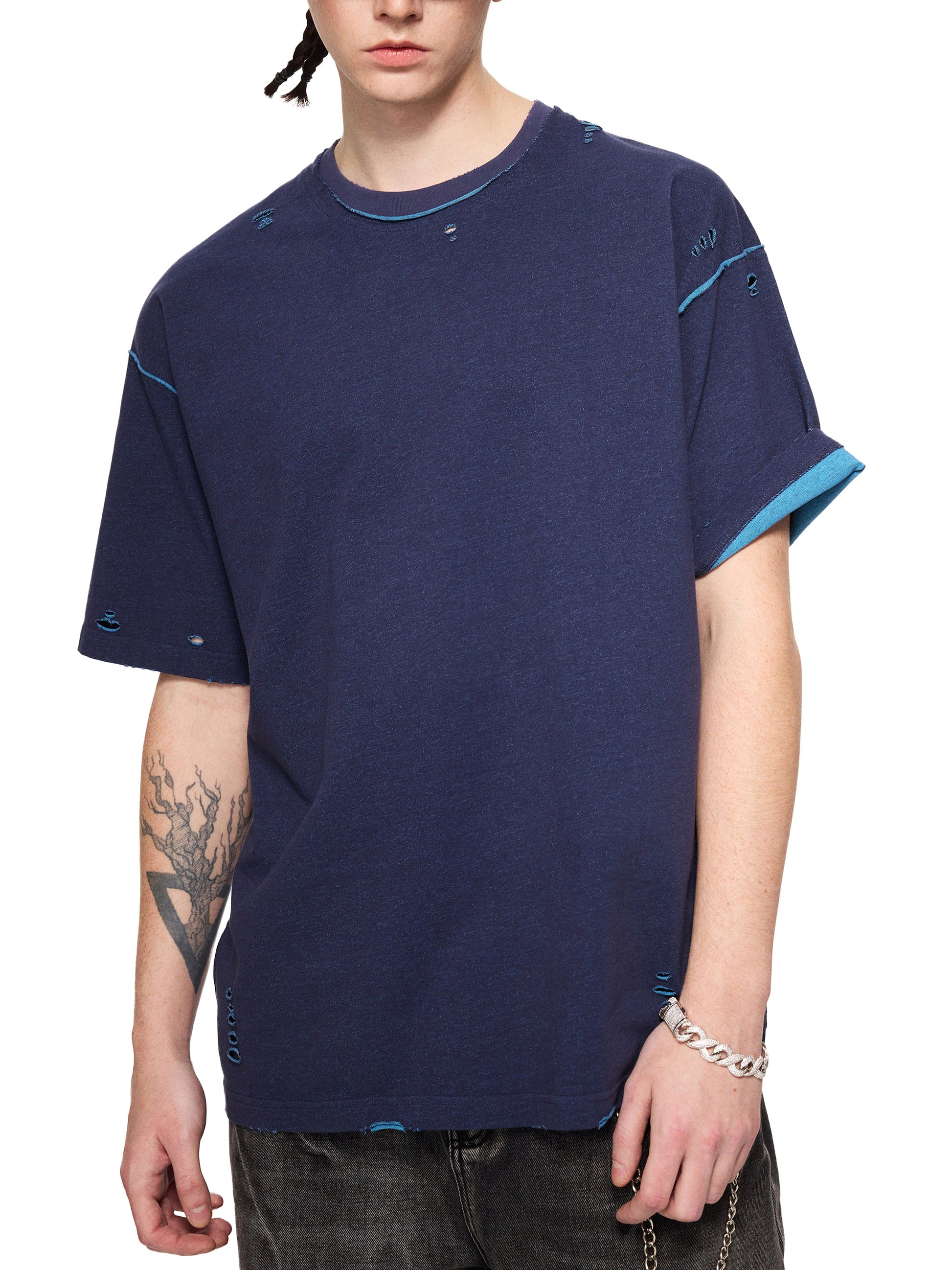 Hand-frayed Reversible T-shirt - Godlygrind