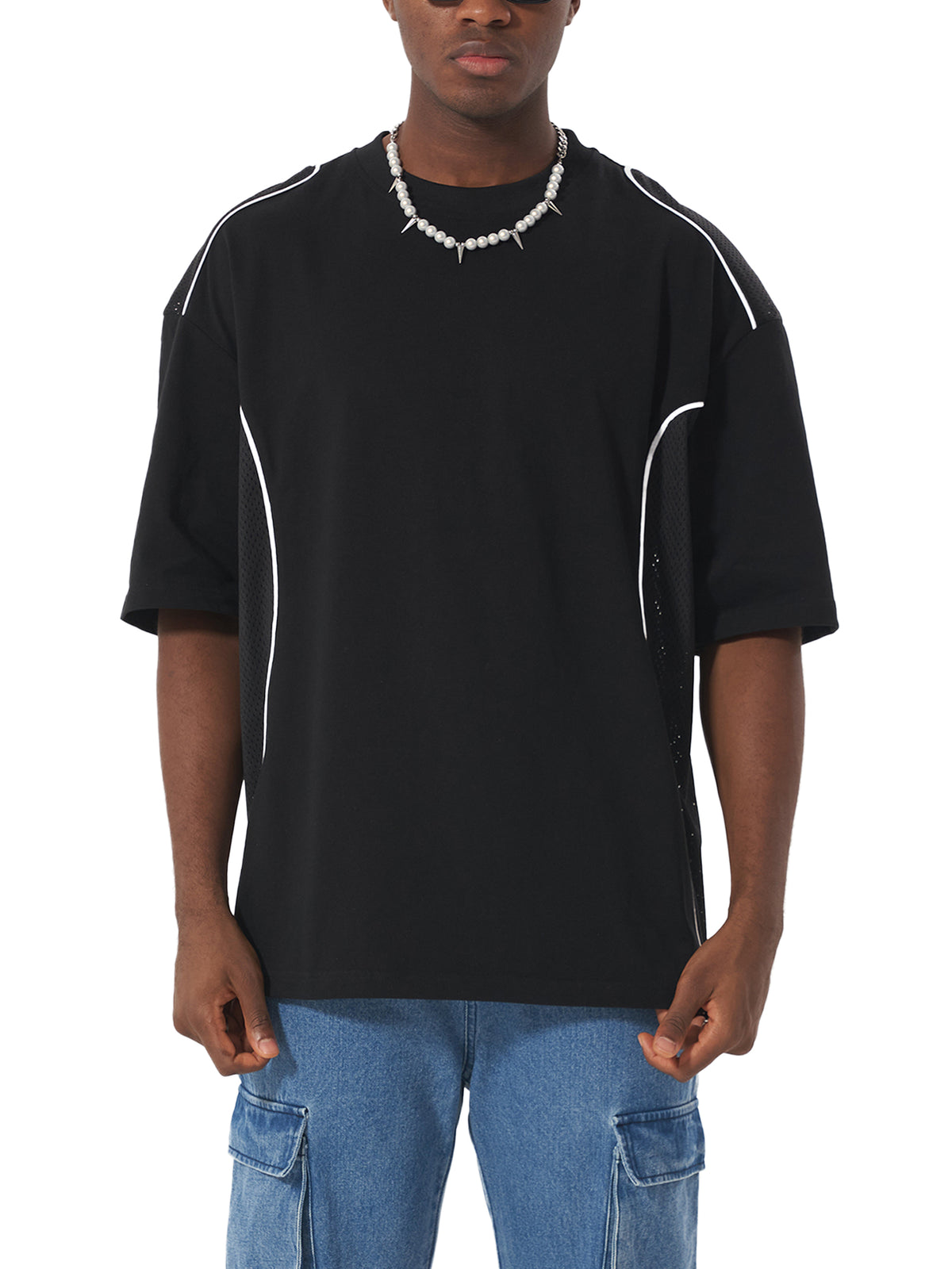 Contrast Piped Panel T-Shirt - Godlygrind
