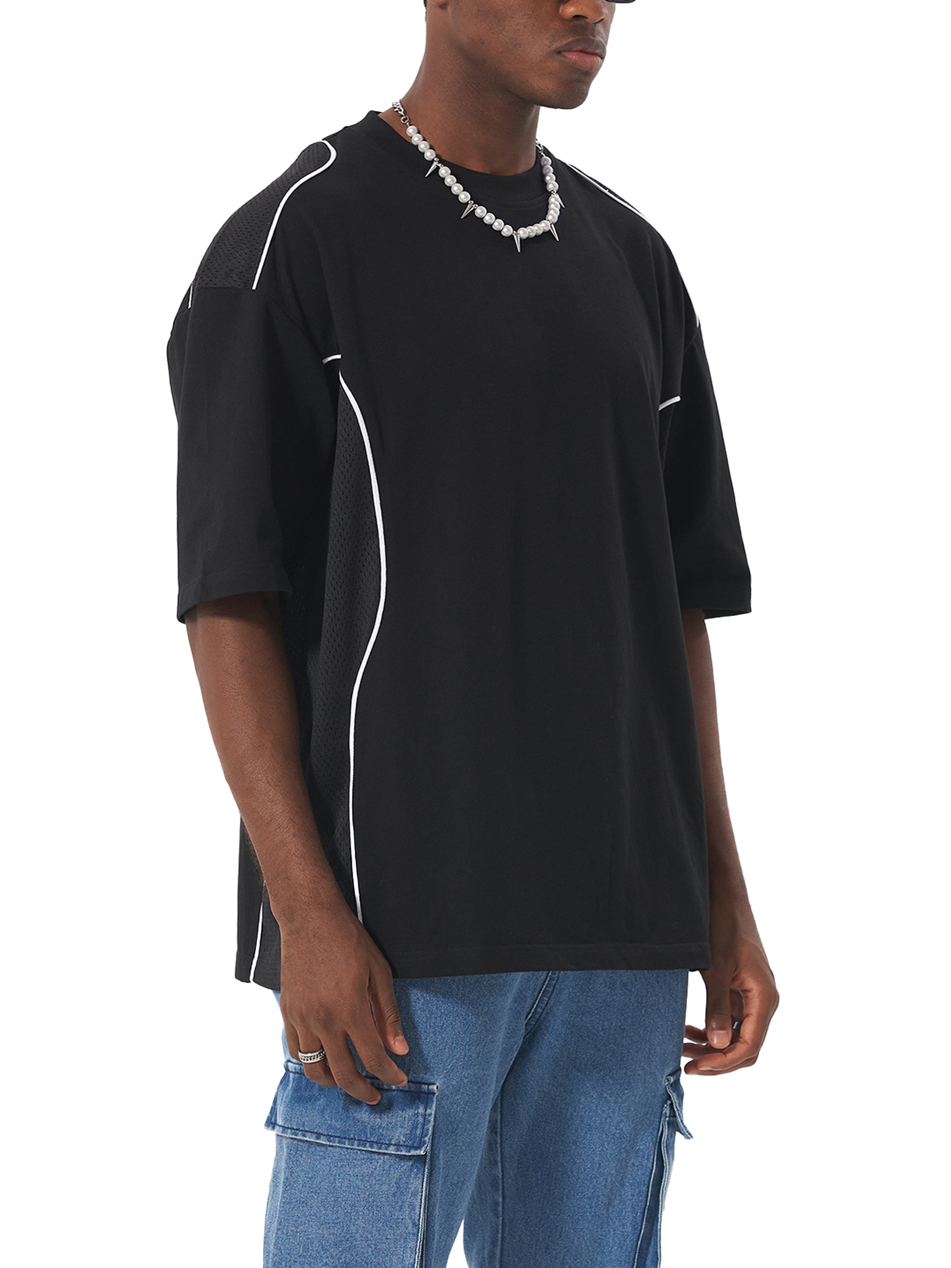 Contrast Piped Panel T-Shirt - Godlygrind
