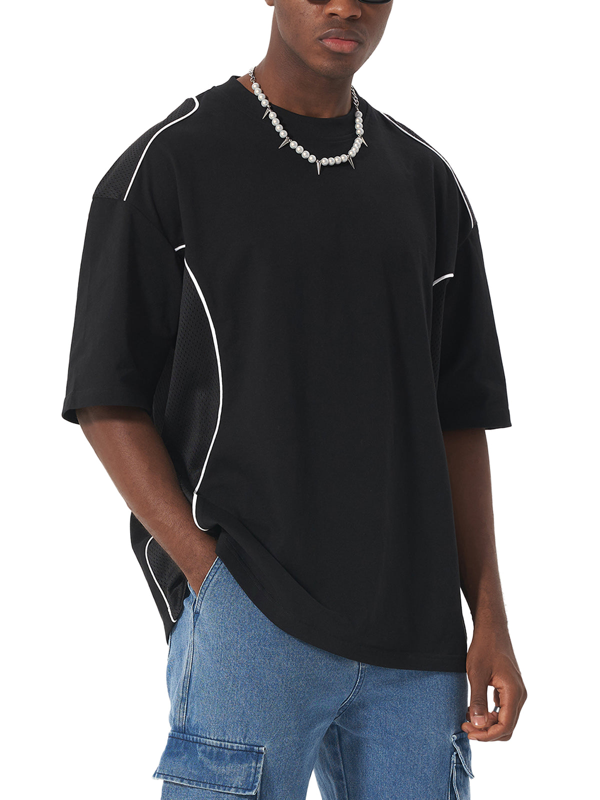 Contrast Piped Panel T-Shirt - Godlygrind
