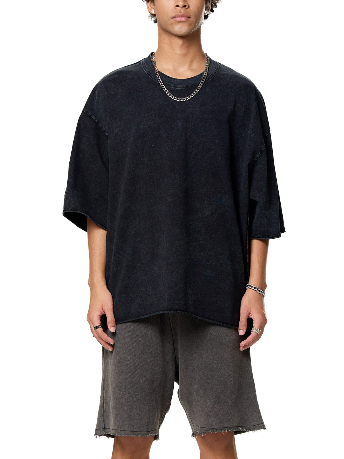Raw Edge Snow Washed Boxy T-Shirt - Godlygrind