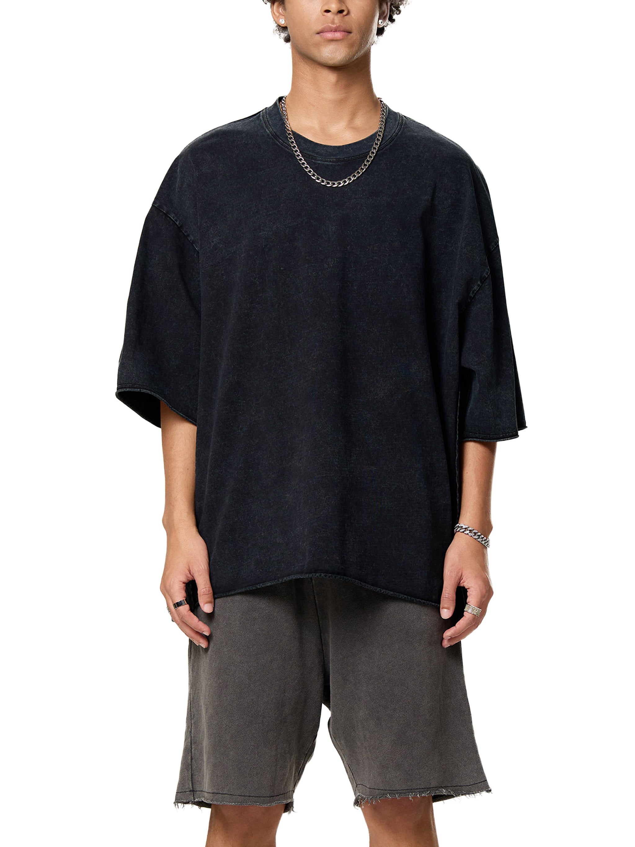 Raw Edge Snow Washed Boxy T-Shirt - Godlygrind