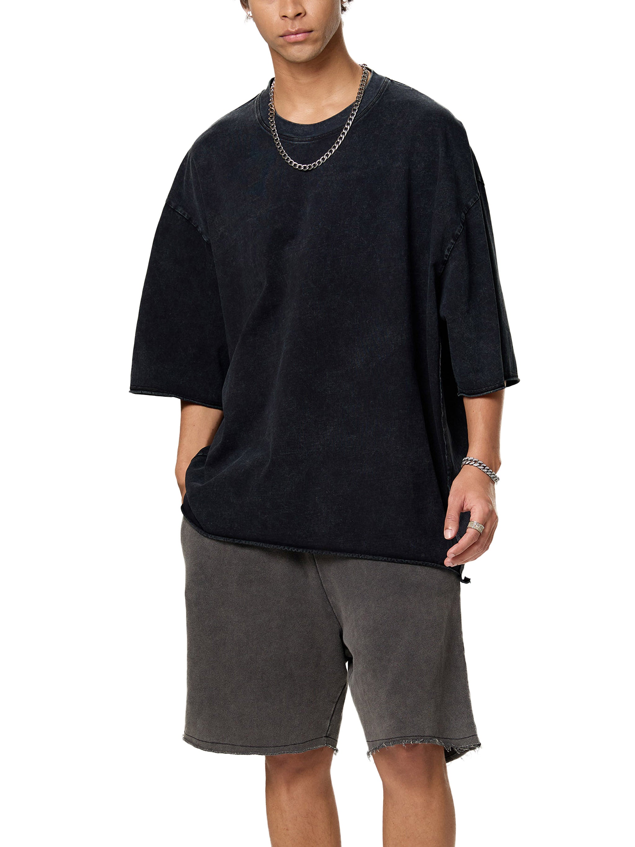Raw Edge Snow Washed Boxy T-Shirt - Godlygrind