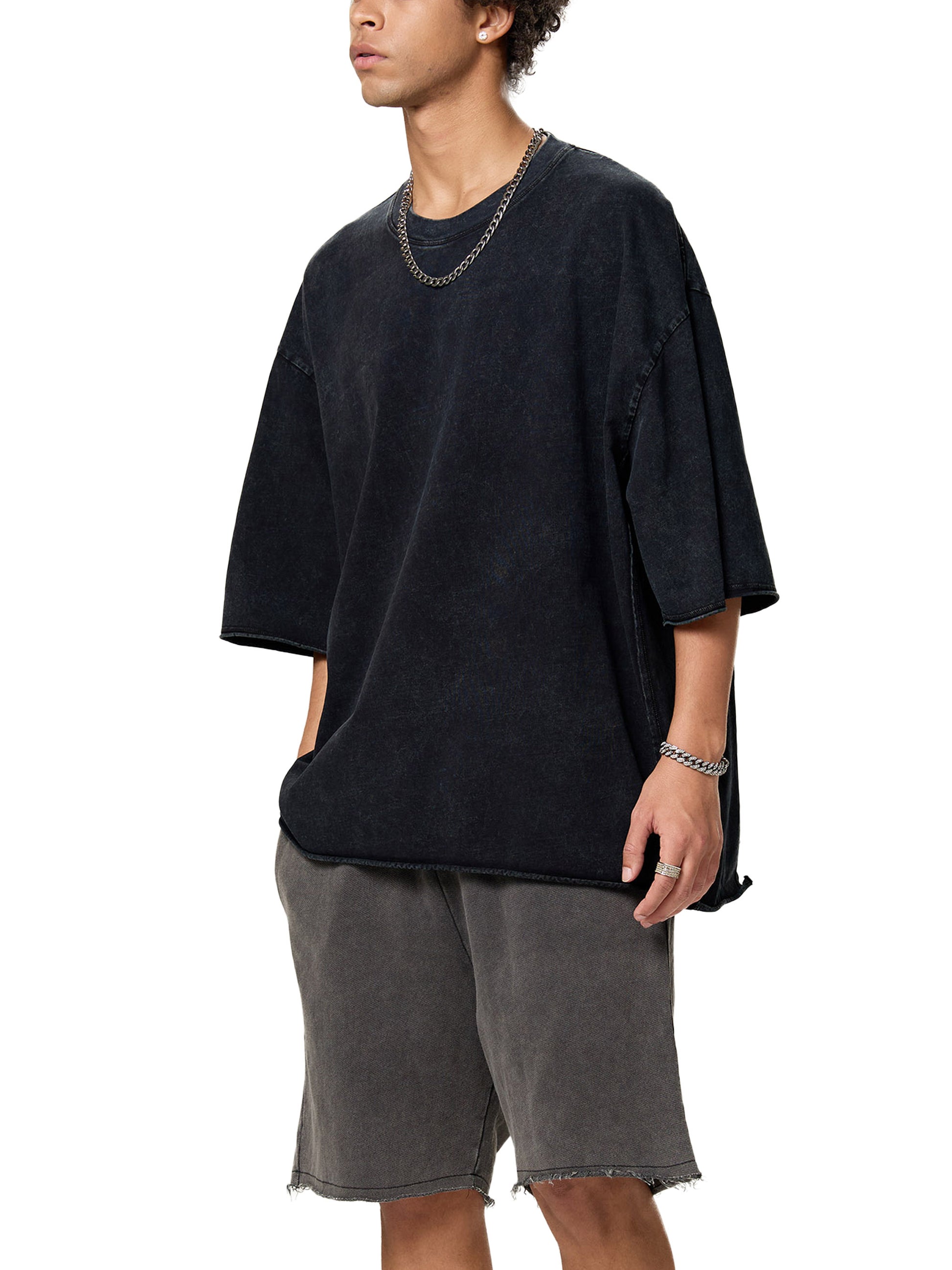 Raw Edge Snow Washed Boxy T-Shirt - Godlygrind