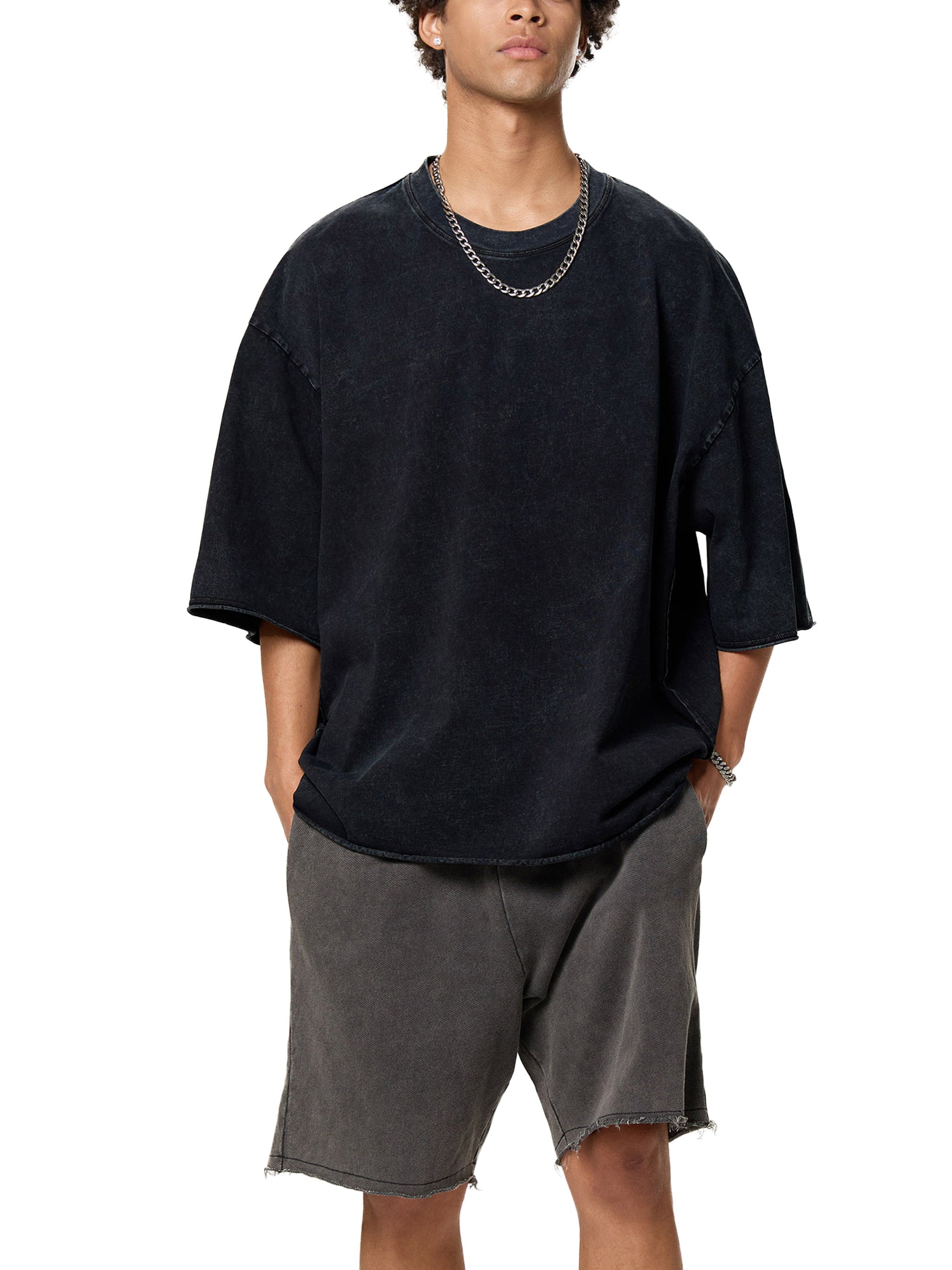 Raw Edge Snow Washed Boxy T-Shirt - Godlygrind