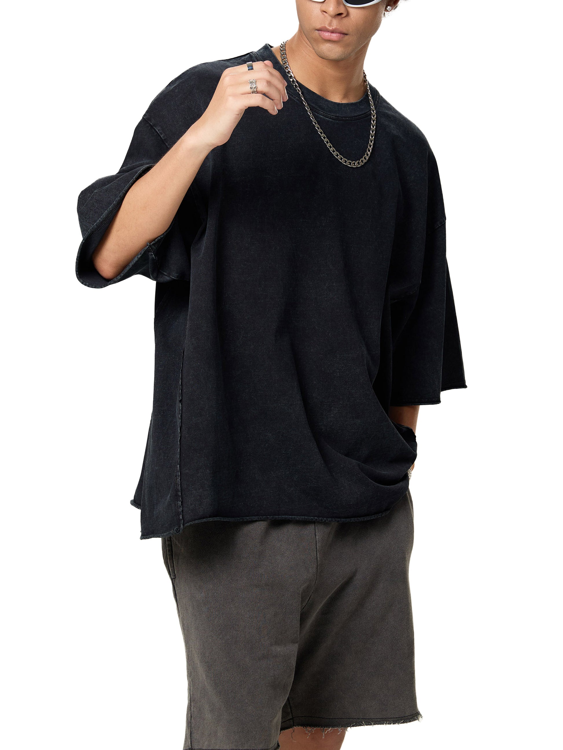 Raw Edge Snow Washed Boxy T-Shirt - Godlygrind