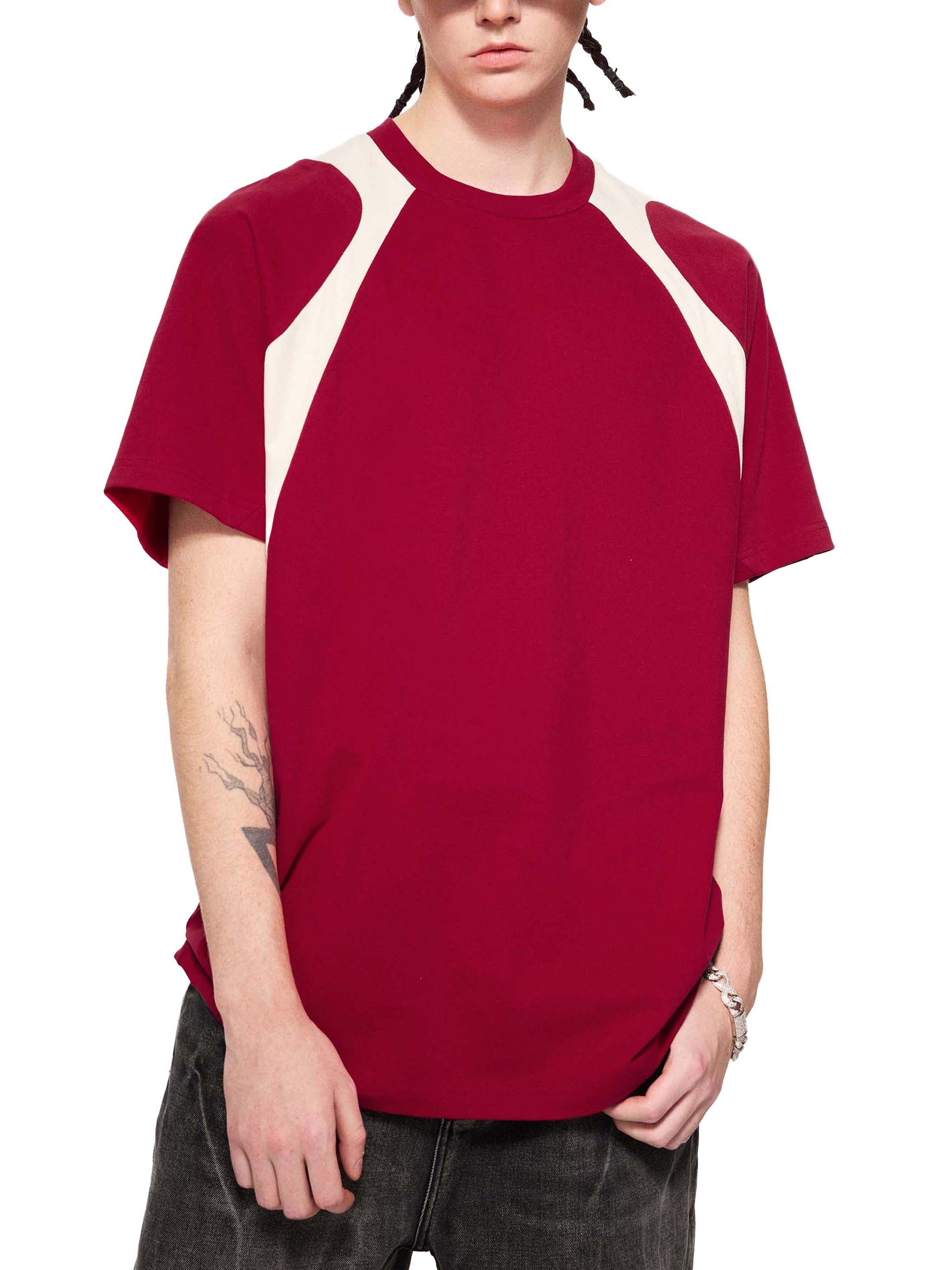 Contrast Panel Cotton T-Shirt - Godlygrind