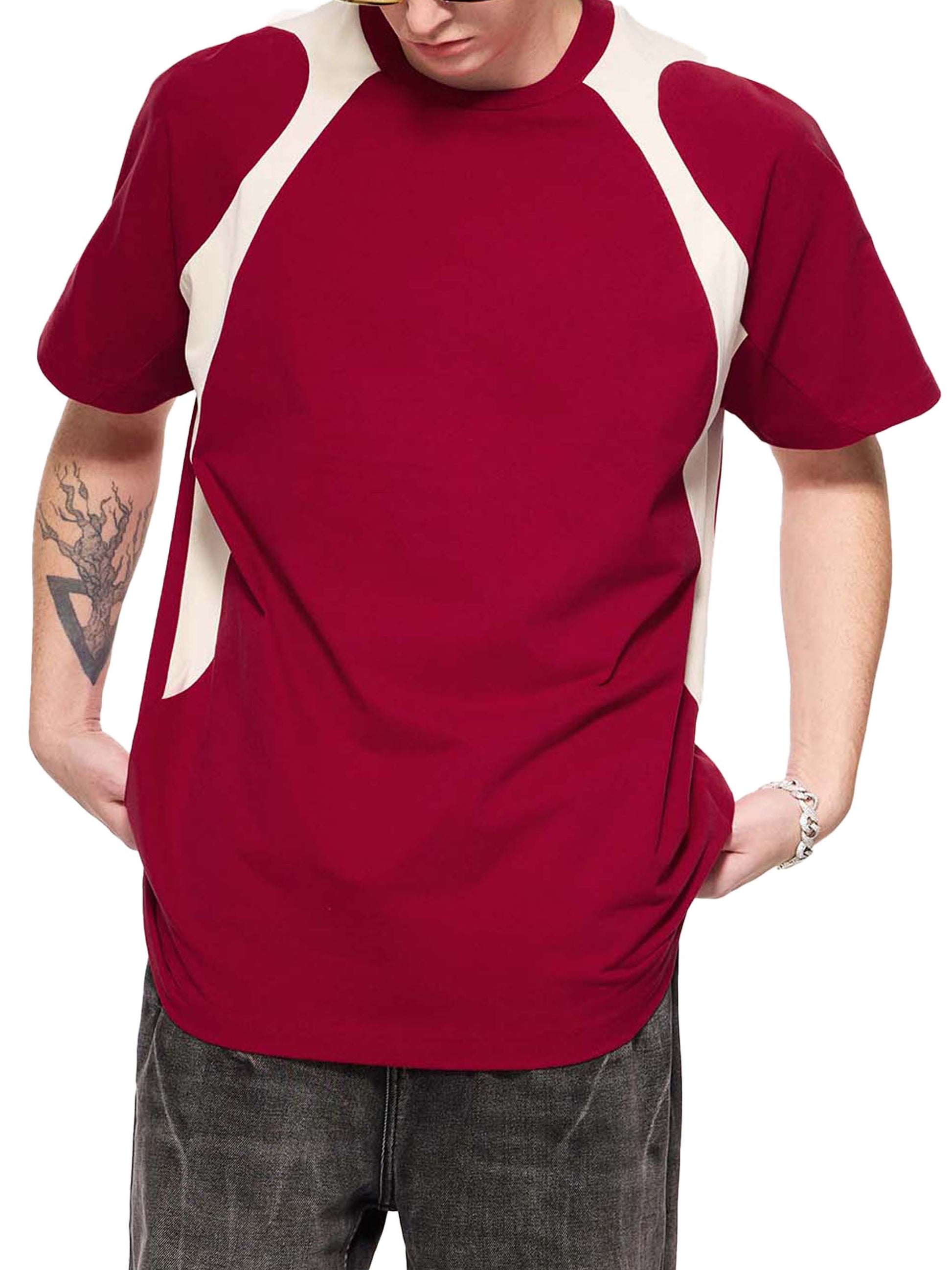 Contrast Panel Cotton T-Shirt - Godlygrind