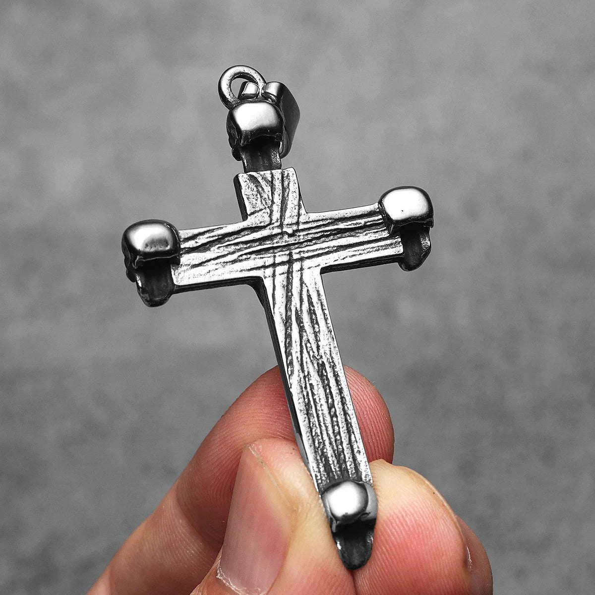 Crucifix of Judgment – Gothic Jesus Skull Cross Pendant