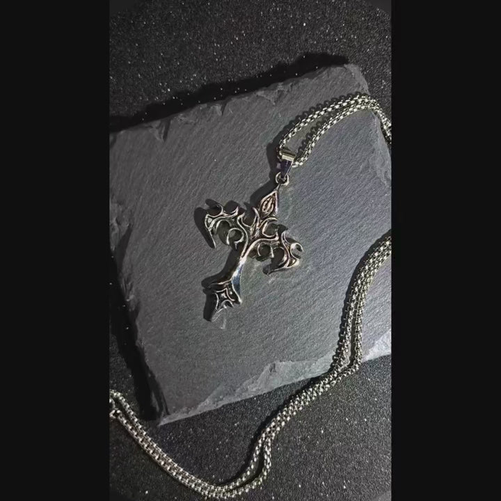 Flame Cross Necklace