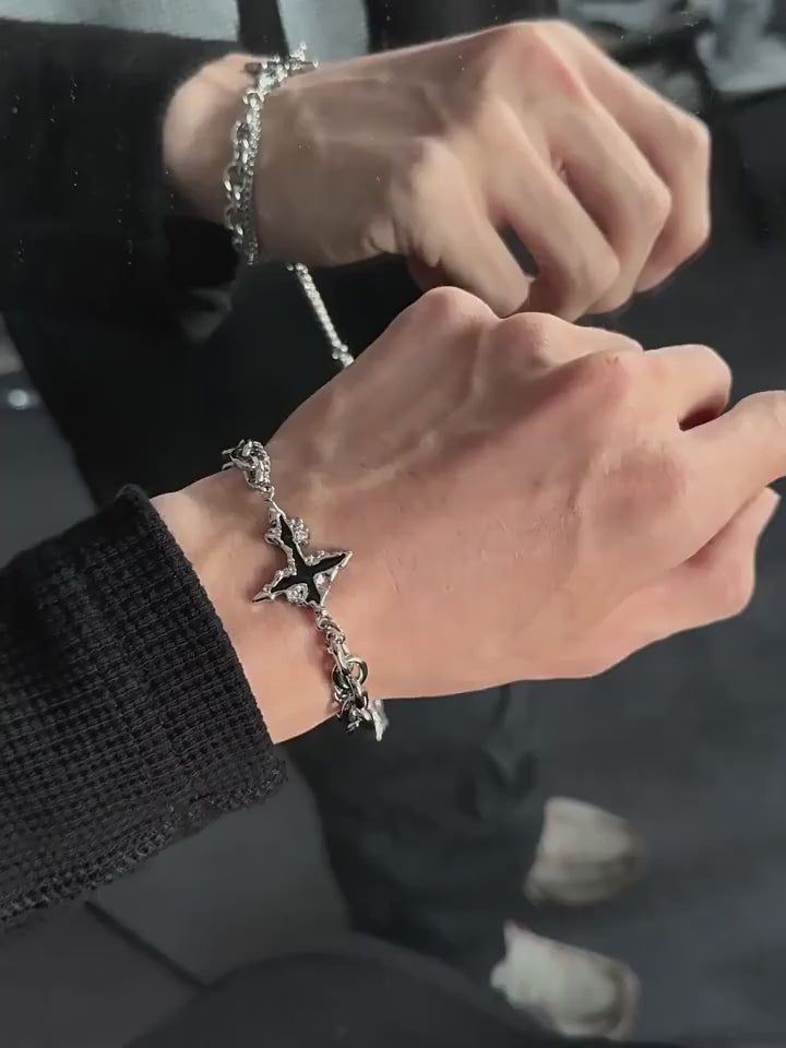 Retro Flame Cross Bracelet